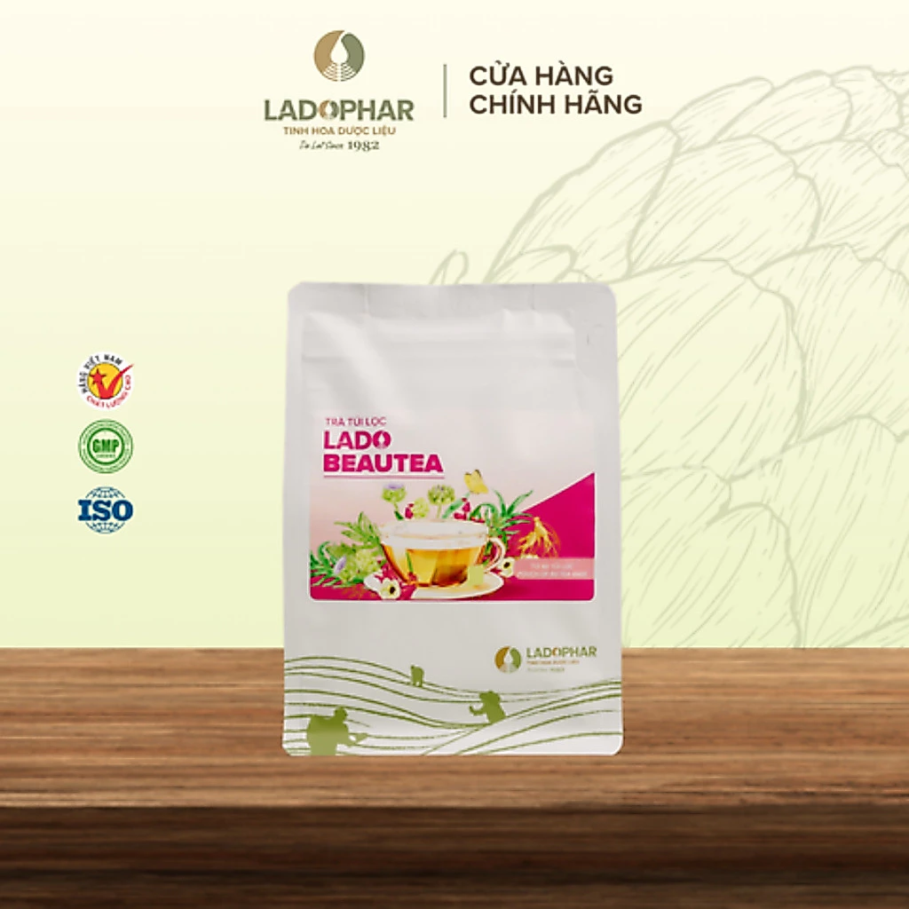 Lado Beauty - Trà túi lọc hỗ trợ thải độc, thanh lọc và cải thiện sắc tố da - Ladophar