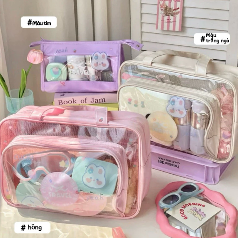 Túi bơi riêng biệt ướt và khô dung tích lớn trong suốt chống thấm nước cho nữ túi xách du lịch xách tay vệ sinh cá nhân