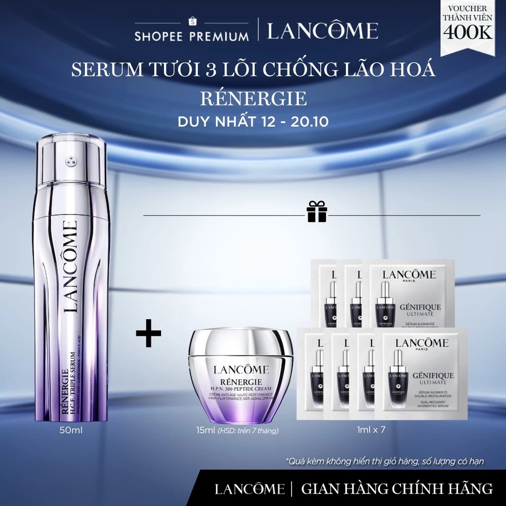 Dưỡng Chất (Serum) Tươi 3 Lõi Ngăn Ngừa Lão Hóa Lancome Renergie Triple 50ml