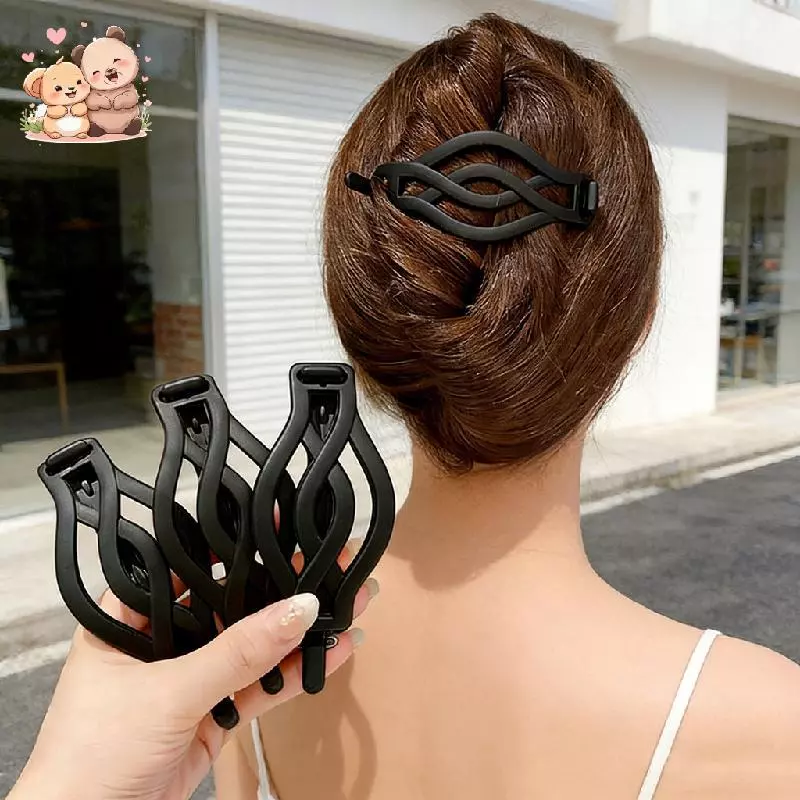 4 Kẹp Tóc Phẳng Kẹp Tròn Phẳng Kẹp Khóa Chống Trơn Trượt Vintage Xoắn Dành Cho Nữ