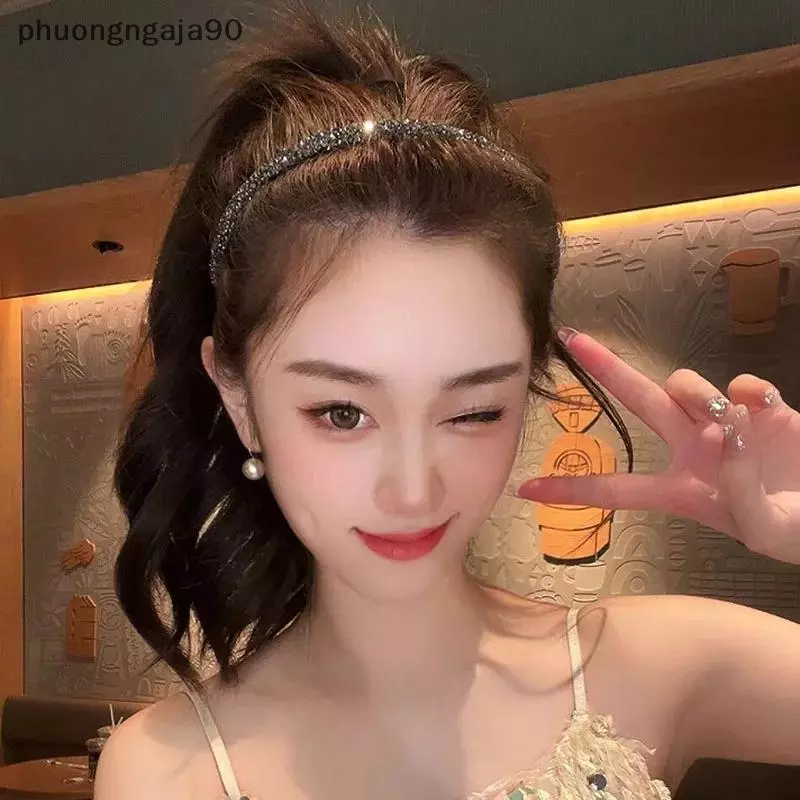 Không trượt Rhinestone tóc Hoops ban nhạc phụ nữ răng đàn hồi headbands cho phụ nữ sáng bóng tóc sang trọng Hoops