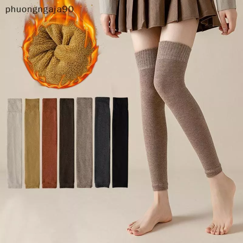 Phụ Nữ Hơn Đầu Gối Cao Chân Dệt Kim Chân Ấm Mùa Đông Nhiệt Đùi Vớ