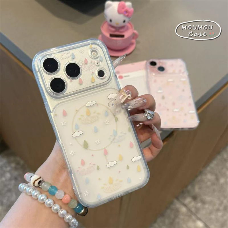 Ốp Lưng Cho IPhone 11 17 15 16 12 13 14 Pro Max 17 air 16 Plus Giọt Mưa Tươi Thay Đổi Tức Thì 17 Bìa Mềm