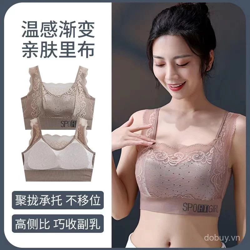 Plus Size Ren Làm Đẹp Lưng Không Dây Mỏng Áo Ngực Minimize Liền Mạch Mùa Hè Quần Lót Lớn Giảm Béo Bên Hỗ Trợ Chống Chảy xệ Đồ Lót Gợi Cảm