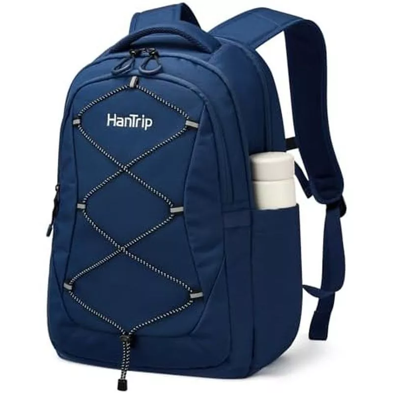 Ba lô đựng máy tính xách tay du lịch HanTrip, Ba lô làm việc lớn 18 Inch Túi sách đi học, Ba lô chống nước nhẹ dành cho nam giới có dây đeo hành lý Túi chai nước Ngực St