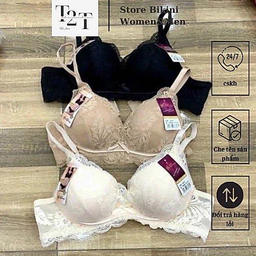 Full size (32-40) Loại 1 - Ao Ngực phối ren nâng ngực đẹp, không gọng,mút massa 2 cm -A 3311