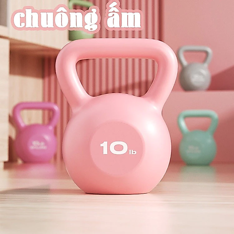 Bộ tạ ấm đun nước 5Lbs / 10Lbs / 15Lbs / 20Lbs bọc nhựa PVC Màu kẹo Kettlebell Thiết bị tập thể dục cho gia đình Thiết bị tập ngồi xổm sâu