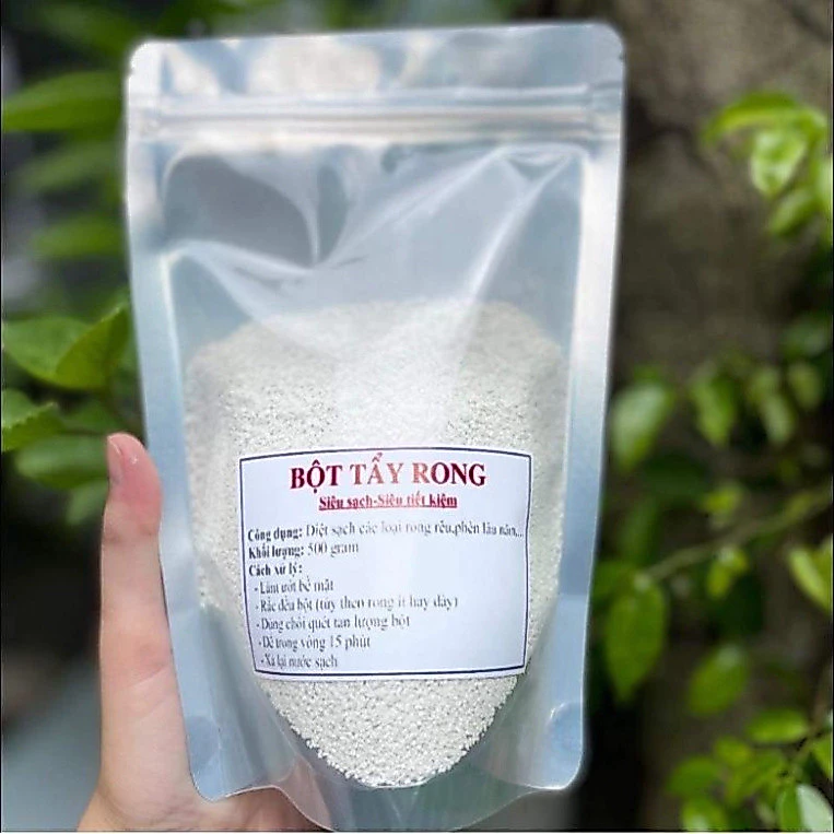 Bột Tẩy Rong Rêu Nền Gạch, Xi Măng, Sân Vườn, Vỉa Hè,Tường Nhà Hiệu Quả Gói 500g HGHOME