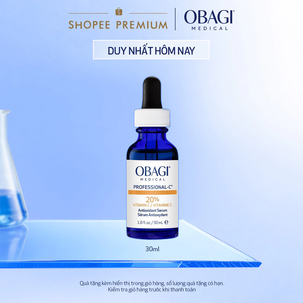 [VOUCHER SVIP ĐẾN 20%] Serum chống oxy hóa, làm đều màu da chứa vitamin C Obagi Professional-C 20% - 30ml