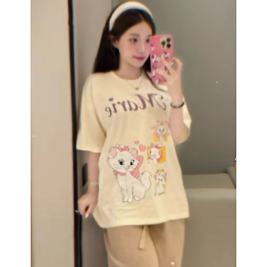 Áo Thun Nam Nữ MARIE CAT Siêu Dễ Thương Form Rộng Thoải Mái Vải Cotton 2 Chiều Dày Dặn Hàng Cao Cấp Loại 1