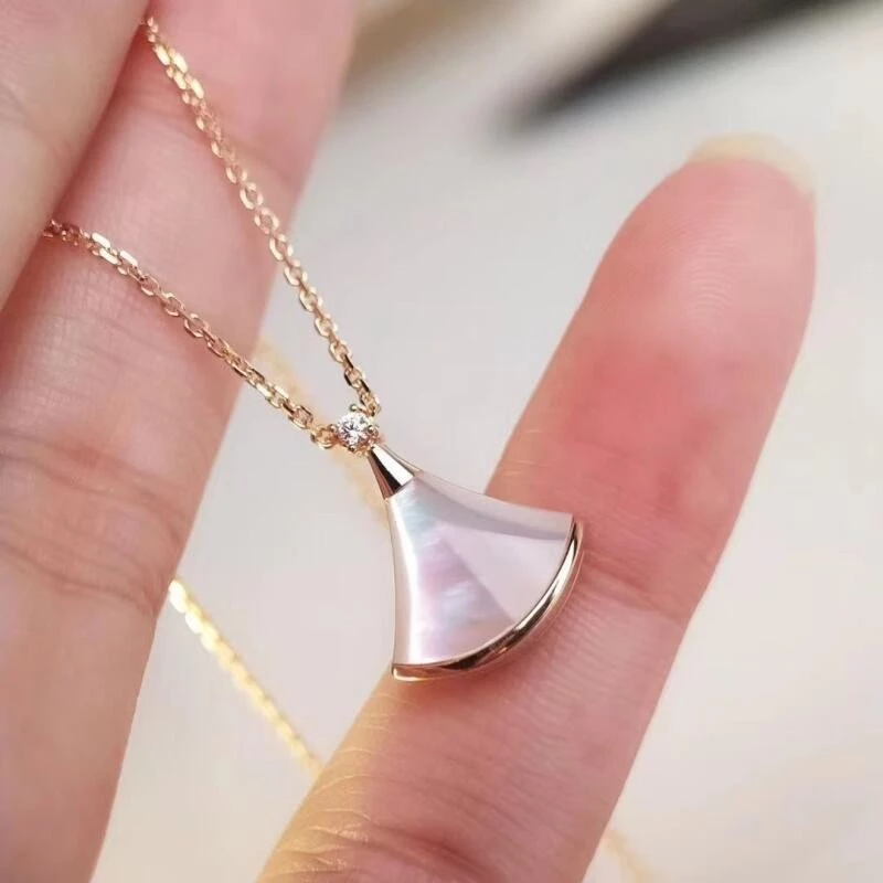 Vòng cổ bạc 18k vàng hồng hình hoa hồng cho nữ, thiết kế mặt dây chuyền xương cổ