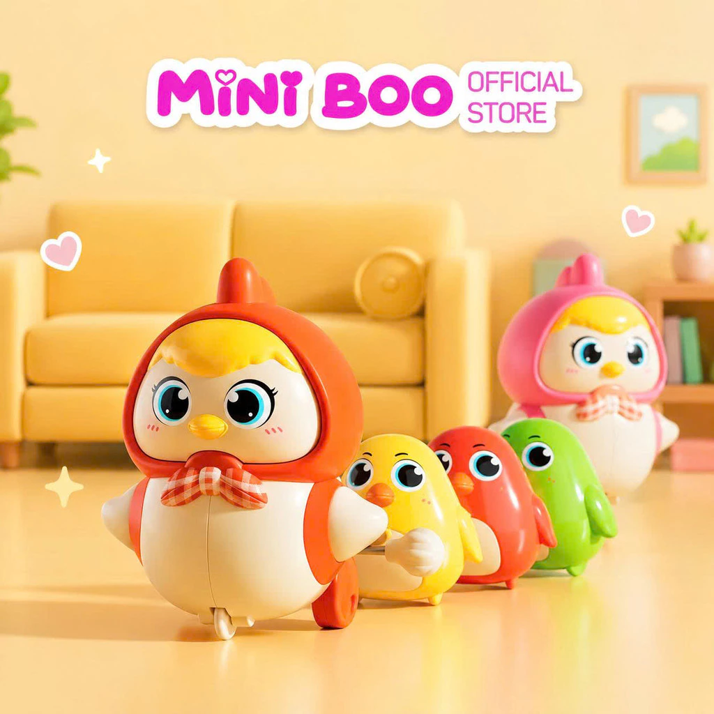 Đồ Chơi Gà Con Lắc Lư Cho Bé 1-2 Tuổi SANSANVU – Đồ Chơi Gà Nối Đuôi Vặn Cót  Giúp Bé Vừa Chơi Vừa Học