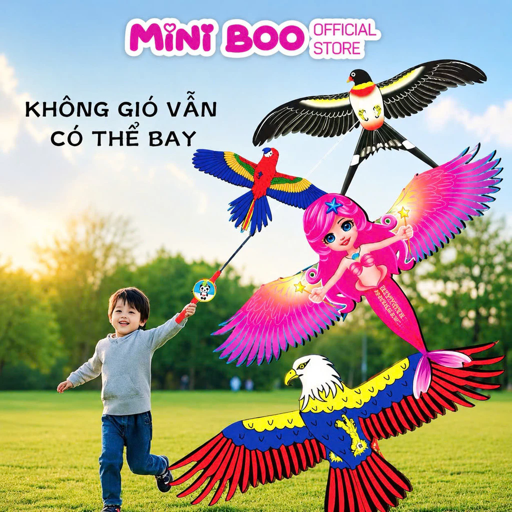 Cần Câu Diều Mini Cho Bé – Diều Hoạt Hình Bay Lượn Siêu Vui, Không Cần Gió Bé Vẫn Chơi Cực Thích