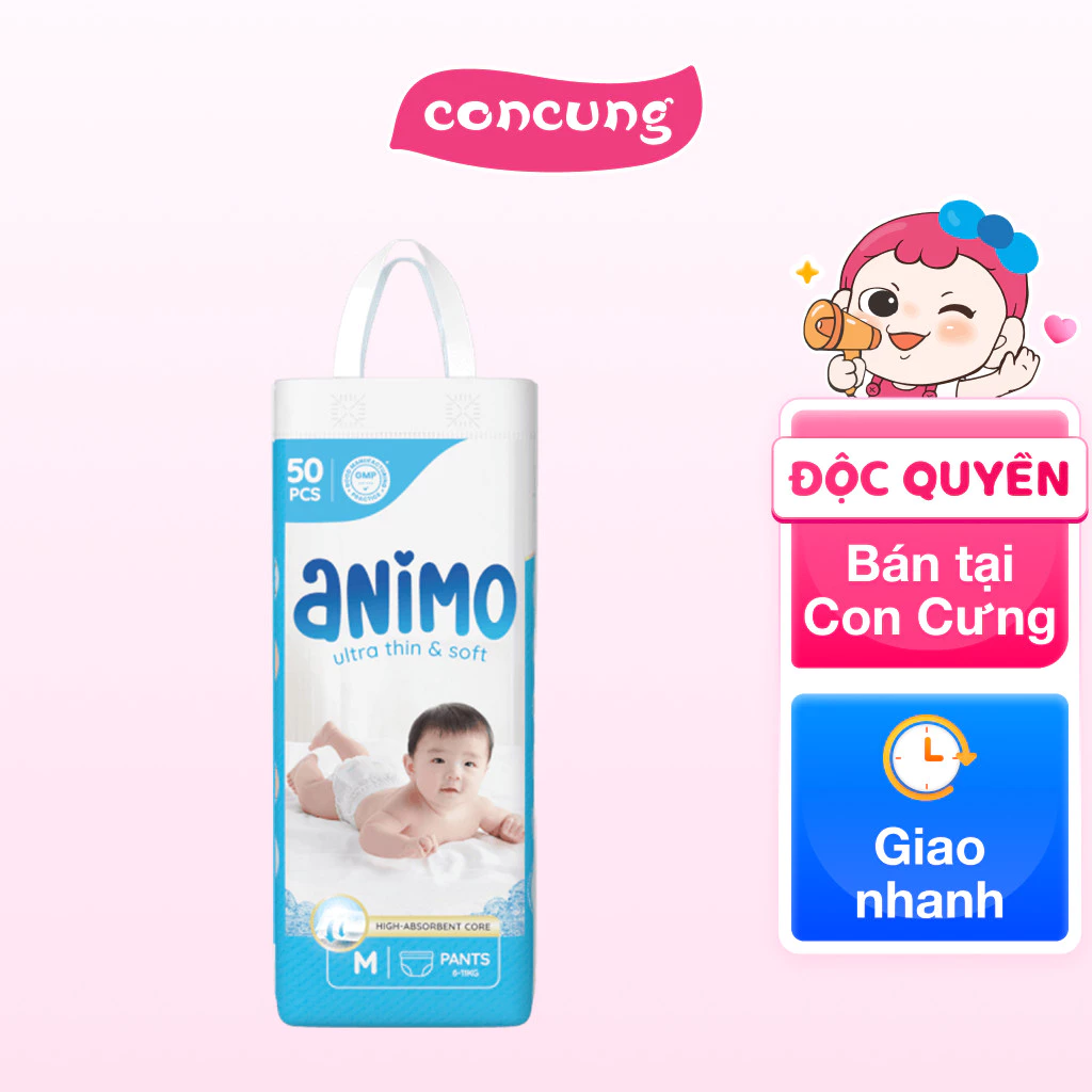 Tã Quần Animo Siêu Mềm Thoáng (M, 50 miếng) - Con Cưng