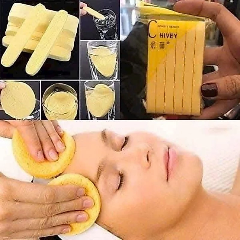💥COMBO 240 MIẾNG BÔNG MÚT NỞ RỬA MẶT BỌT BIỂN DẠNG NÉN CHIVEY 🔥 HÀNG LOẠI 1🔥