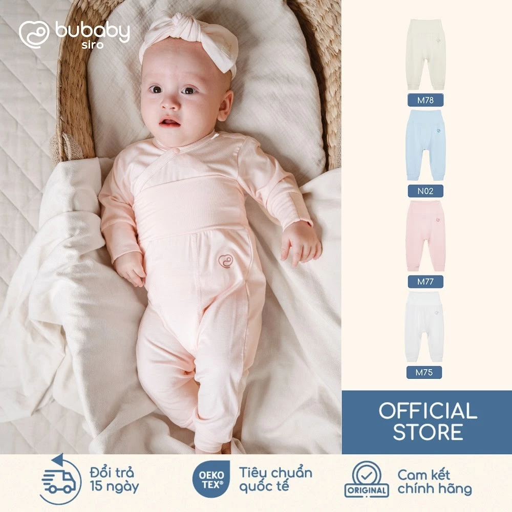 Quần chống lạnh bụng trẻ sơ sinh BU Baby, quần cạp cao mềm mai cho bé, quần dài trẻ em | BSR470000