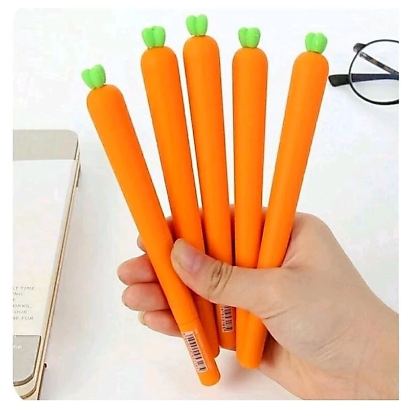 🥕🌿🥕 Combo💝 10 cây bút nước Carot mực đen so cute 💛💜💙