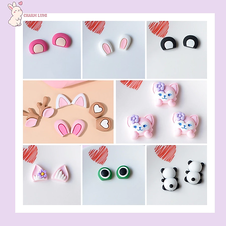 🌈 Charm Tai Thú & Mắt Biểu Cảm Đáng Yêu – Phụ Kiện Decor DIY, Trang Trí Tiểu Cảnh, Ốp Lưng, Hộp Bút, Slime,...