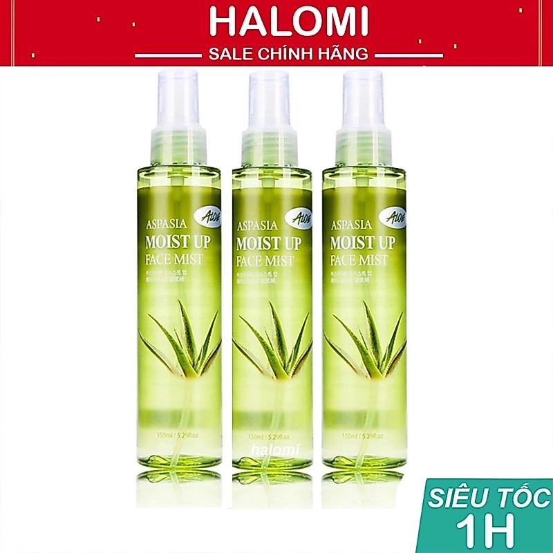 Xịt khoáng lô hội Aspasia Moist Up Face Mist Hàn Quốc 150ml dưỡng trắng da Nha đam Arumor 200ml
