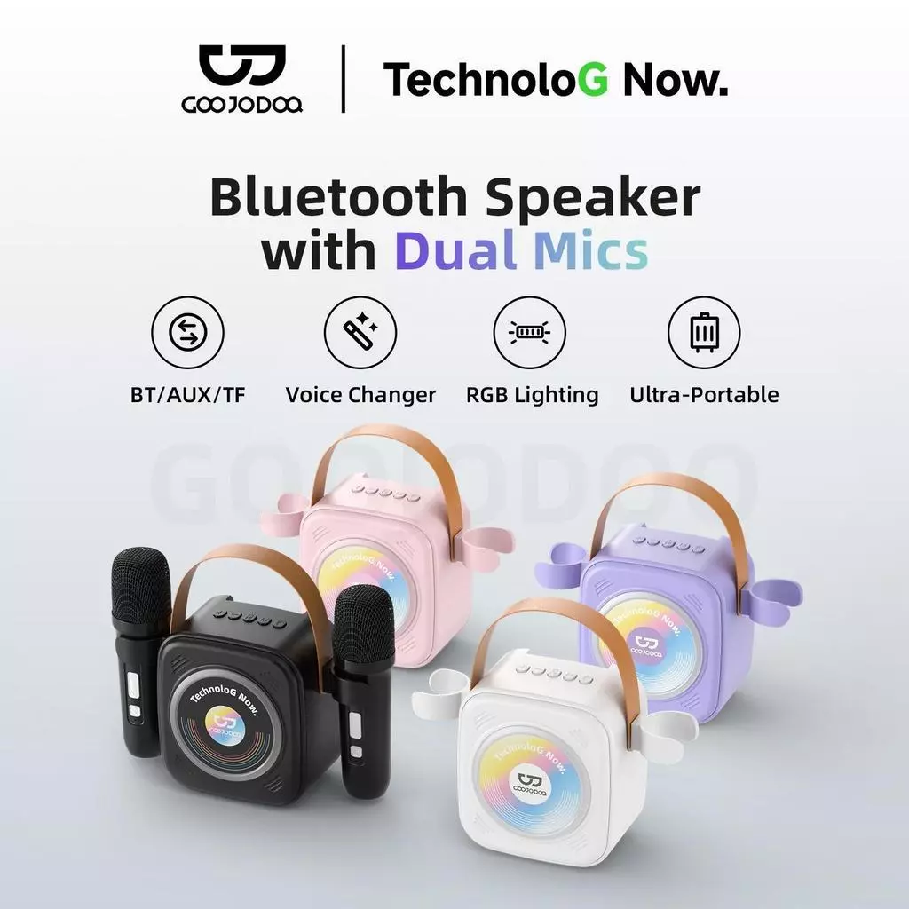 GOOJODOQ Loa Bluetooth Micro Không Dây Kép 5 Hiệu Ứng Âm Thanh Vui Nhộn RGB Nhịp Điệu Chiếu Sáng Tuổi Thọ Pin Lâu Dài