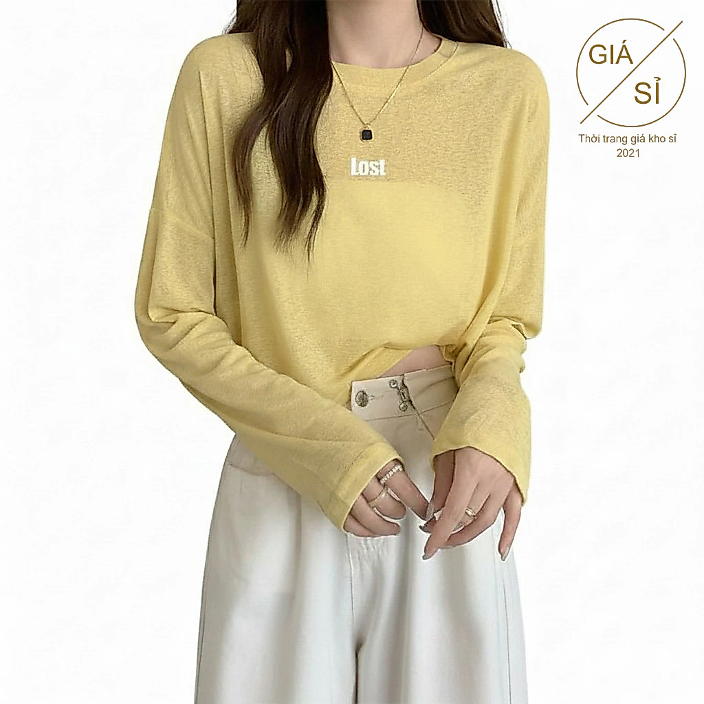 Áo thun nữ tay dài trơn vải xược đơn giản dễ mặc bán chạy freesize dưới 63kg