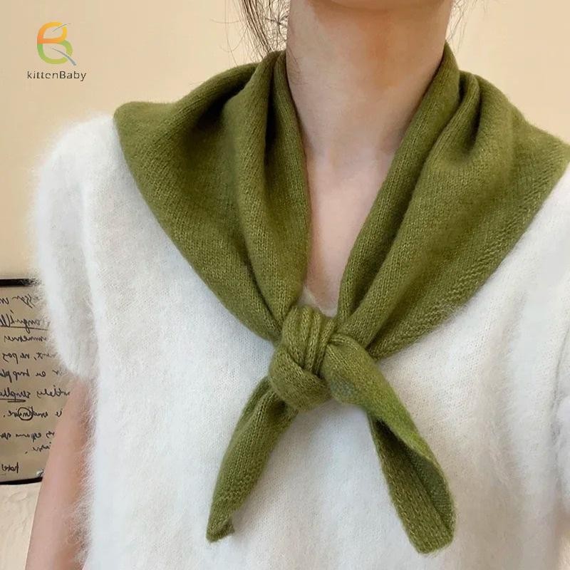 Khăn Quàng Cổ Hình Tam Giác Len Dệt Kim Phong Cách Hàn Quốc - Ấm Áp Và Đa Chức Năng