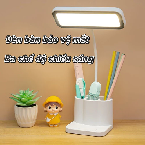 Đèn Học Để Bàn Tích Điện Có Nút Cảm Ứng Kèm 3 Chế Độ Ánh Sáng Phù Hợp Bảo Vệ Mắt