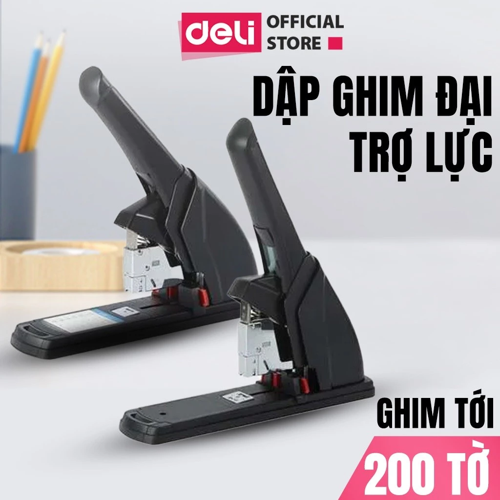 Dập Ghim To 60 - 240 tờ Deli Dập Ghim Cỡ Đại Trợ Lực Bấm Ghim Giấy Loại To Chuyên Dụng Cho Văn Phòng, Tiệm Photocopy