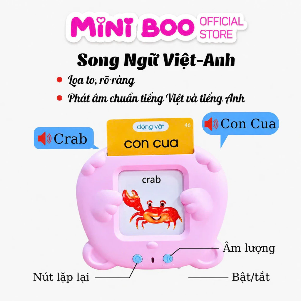 Máy Đọc Thẻ Học Tiếng Anh Cho Bé – Máy Flashcard Song Ngữ