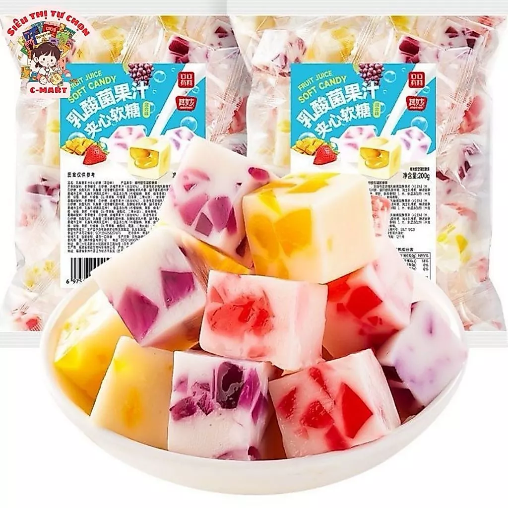 [C-MART] Kẹo Dẻo Sữa Chua Mix Nhiều Vị Trái Cây Gói 200g