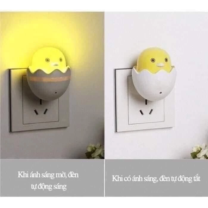 Đèn Ngủ Cảm biến ánh sáng Hình Gà Con Siêu Dễ Thương. Đèn cảm ứng