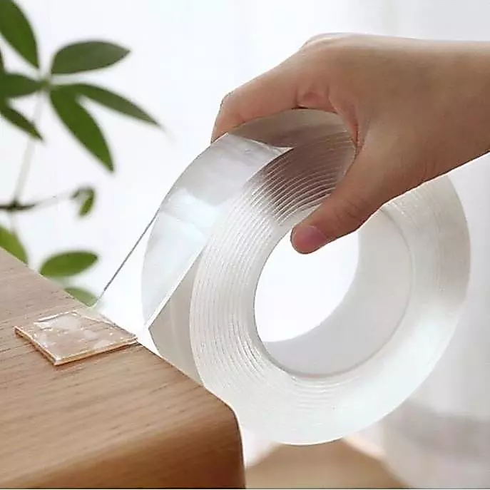 Băng Dính Nano Dán 2 Mặt Trong Suốt Dài 3m size 3cm - 1mm