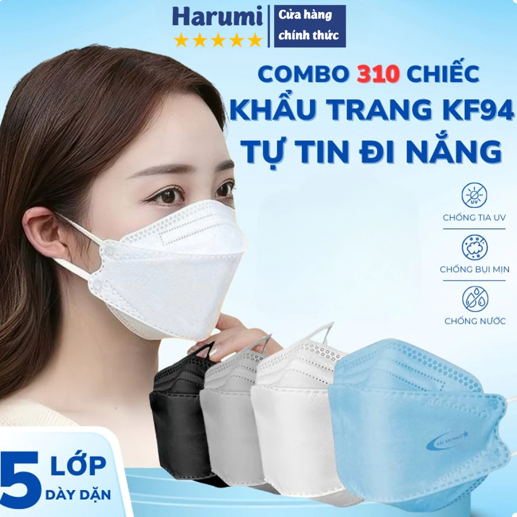 Thùng 300 Khẩu Trang KF94 4D AN PHONG MASK, 4 Lớp Chống Bụi Mịn, Chống Tia UV, Form Hàn Quốc, Khẩu