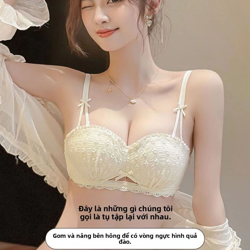 Vú Nhỏ Tập Hợp Nhìn Lớn Nhận Ngực Chống Chảy xệ Ren Nửa Cốc Áo Ngực