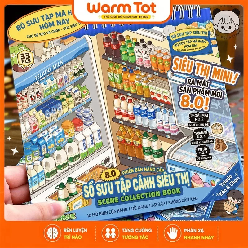 Sổ Sticker Telado 7.0/8.0/9/10/11/12.0 Sticker 3D,Nhãn Dán Đa Chiều PET Nhiều Cảnh Sổ 20 Mẫu Tạo Dán Chống