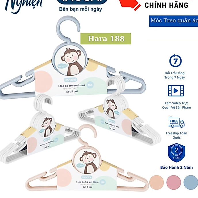 Móc áo trẻ em Hara 188 - Chính hãng INOCHI Cung Cấp móc quần áo, móc nhựa, móc nhựa phơi quần áo