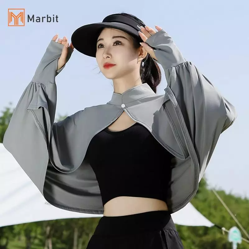 [Mar-T] Khăn choàng dài tay bằng lụa băng để chống tia cực tím mùa hè ngoài trời
