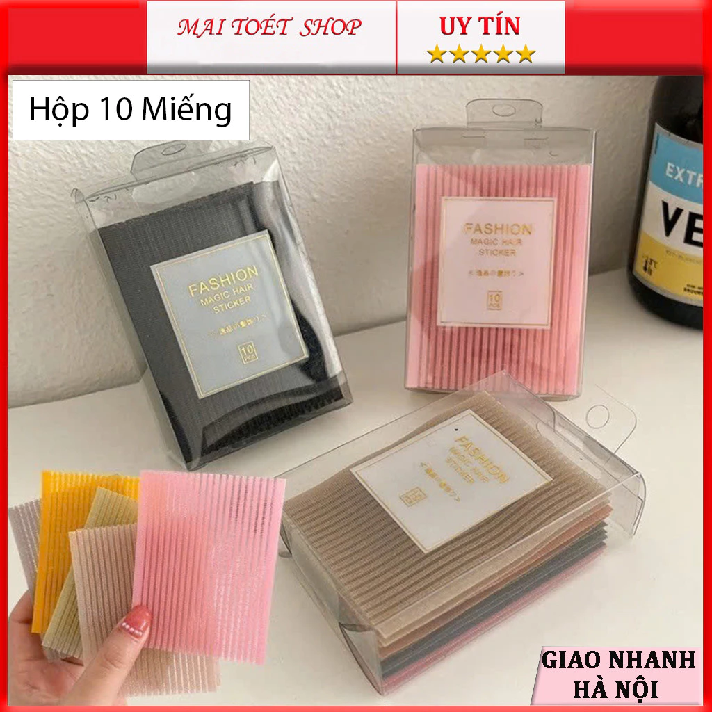 Hộp 10 Miếng Dán Giữ Tóc Cố Định Tóc Mái Khi Trang Điểm, Rửa Mặt Tiện Lợi