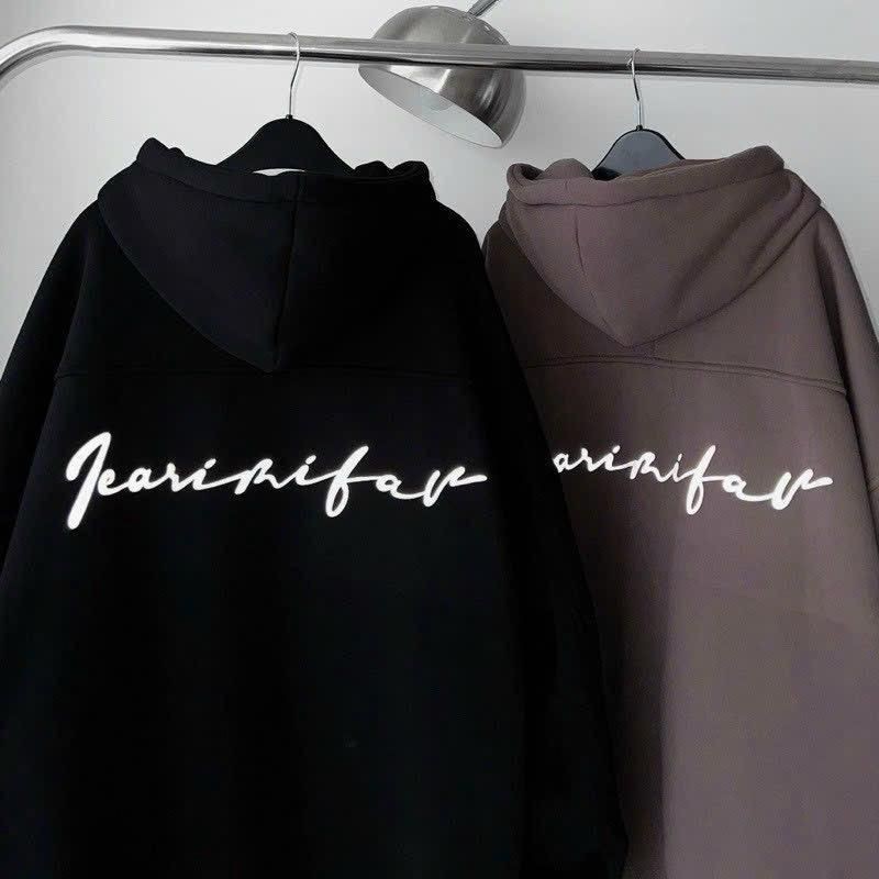 Áo Khoác Unisex Form Rộng Nam Nữ FEARIRIFAR Phản Quang Dây Kéo Nón 2 Lớp Cực Xinh