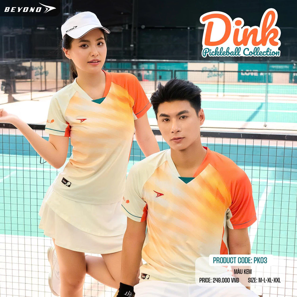 Áo thế thao Beyono Dink PK03 nam nữ chính hãng co giãn thoáng khí, áo pickleball bóng chuyền tennis cao cấp