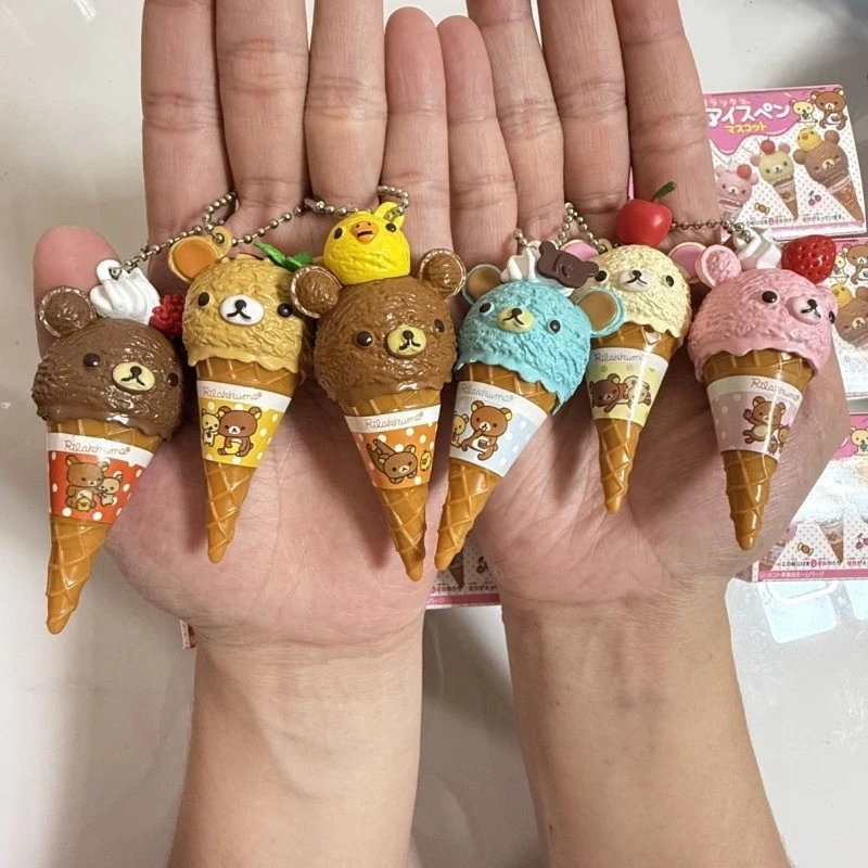 Rilakkuma Kem Series Hộp Mù Gấu Dễ Thương Móc Khóa Mặt Dây Chuyền Đồ Chơi Trẻ Em Quà Tặng Trang Trí