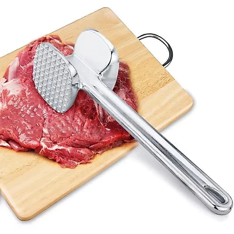 Búa Gang Đâm Dần Thịt, Đập Đá Màu Bạc, Dụng Cụ Xăm Dằm Làm Mềm Thịt Bò, Thịt Lợn 19 cm 100gr