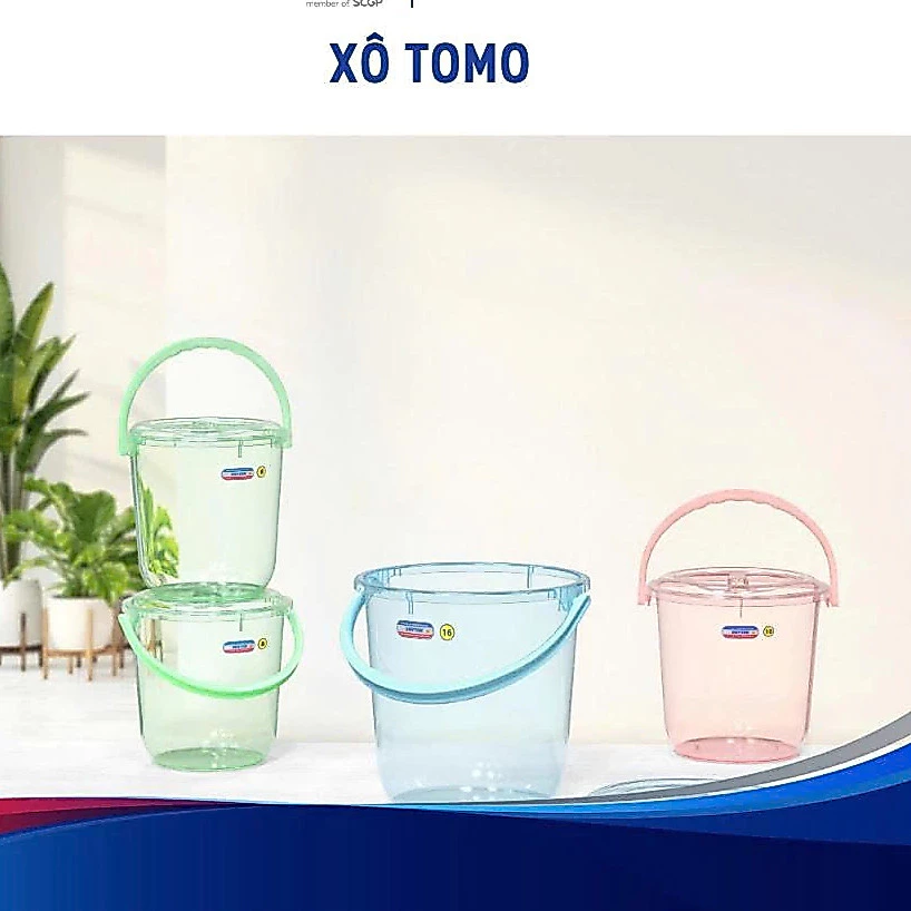 Xô Tomo Duy Tân 4L - 16L, Nhựa PP, HDPE bền chắc, có nắp và quai xách