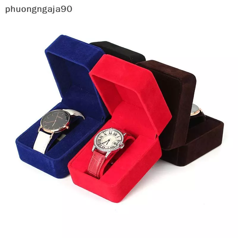 Hộp đồng hồ thời trang nhung góc tròn Smartwatch Đồng hồ lưu trữ trường hợp trang sức phụ kiện kinh doanh bao bì hộp