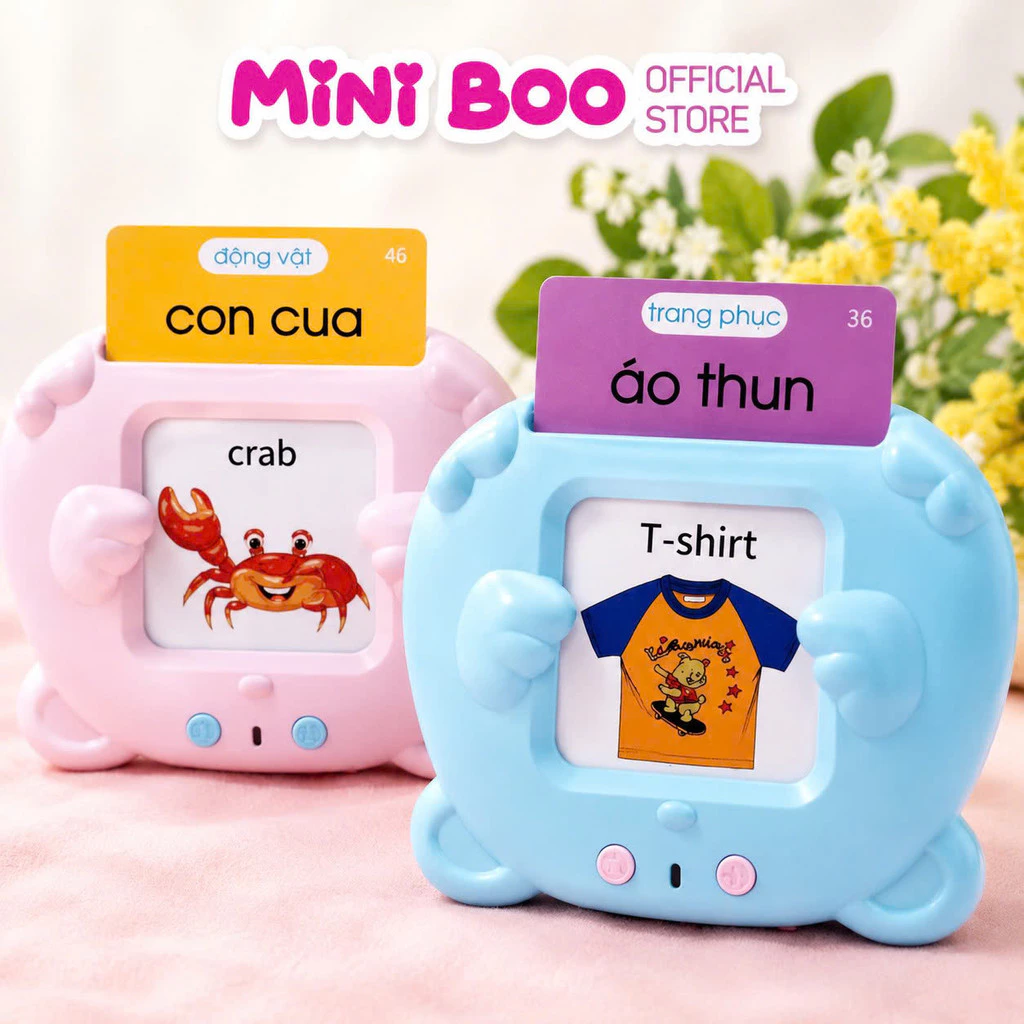 Máy Đọc Thẻ Song Ngữ Anh Việt Tặng Kèm Thẻ Flashcard Và Sạc Giáo Dục Sớm Cho Bé  MINIBOO