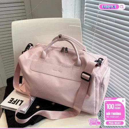 👍Mibrg Bag vải chống thấm dày đẹp có dây đeo chéo ngăn đựng giày riêng Túi du lịch gym yoga