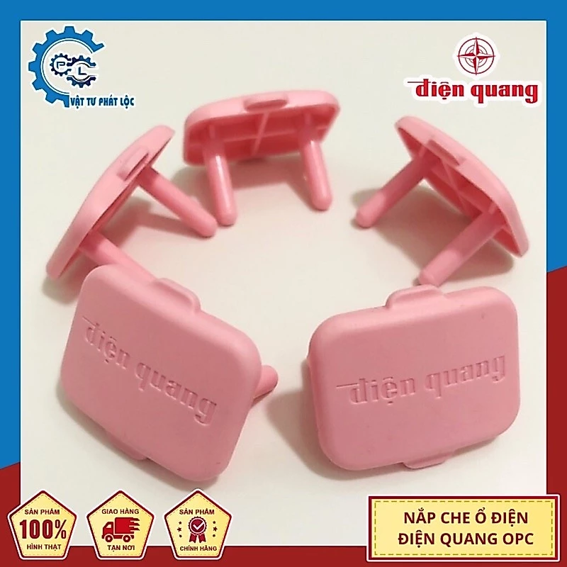 Nắp che lỗ cắm điện Điện Quang OPC màu hồng, xanh, trắng, an toàn cho trẻ kiểu dáng dễ thương