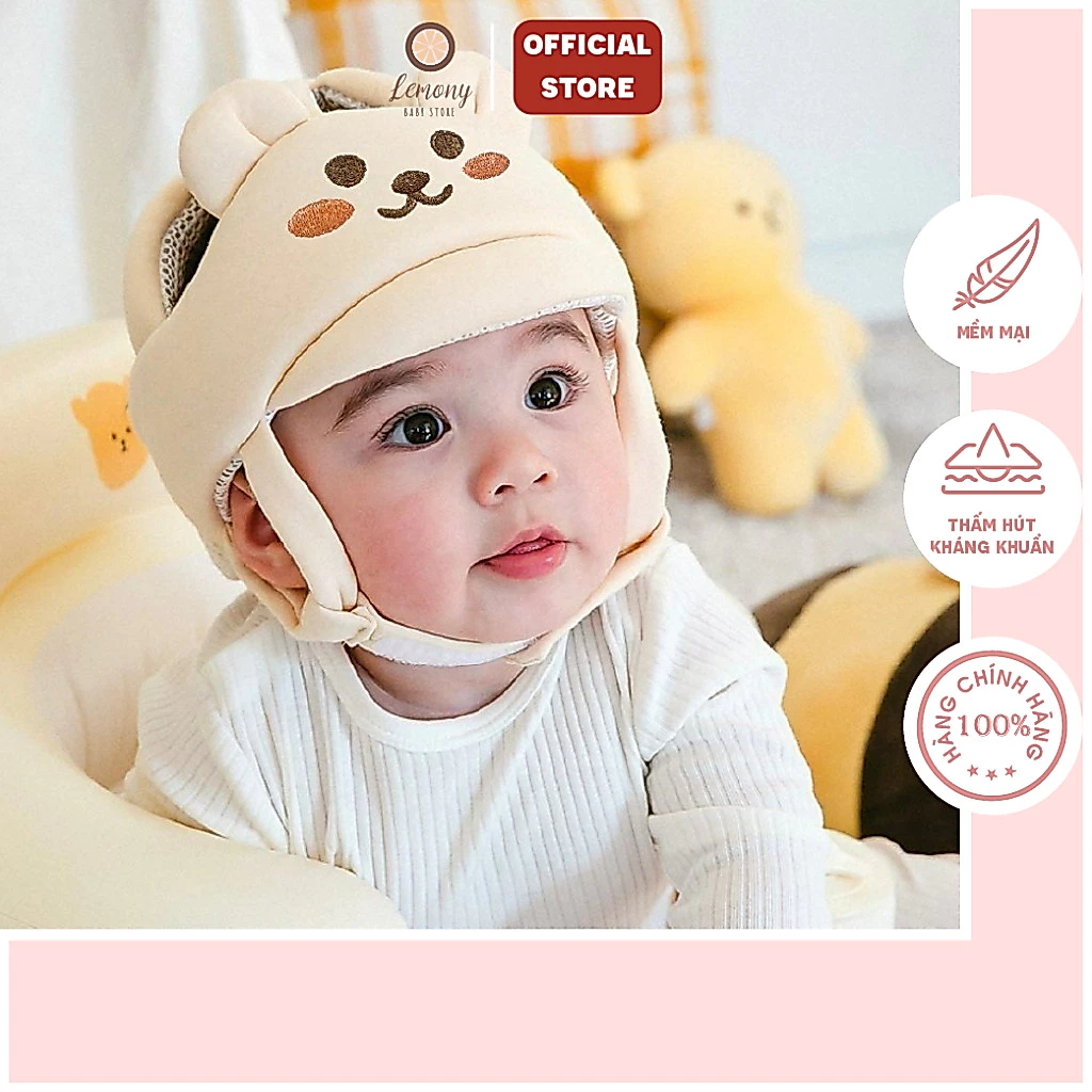 Mũ Bảo Vệ Đầu Cho Bé Tập Đi Có Dây Buộc