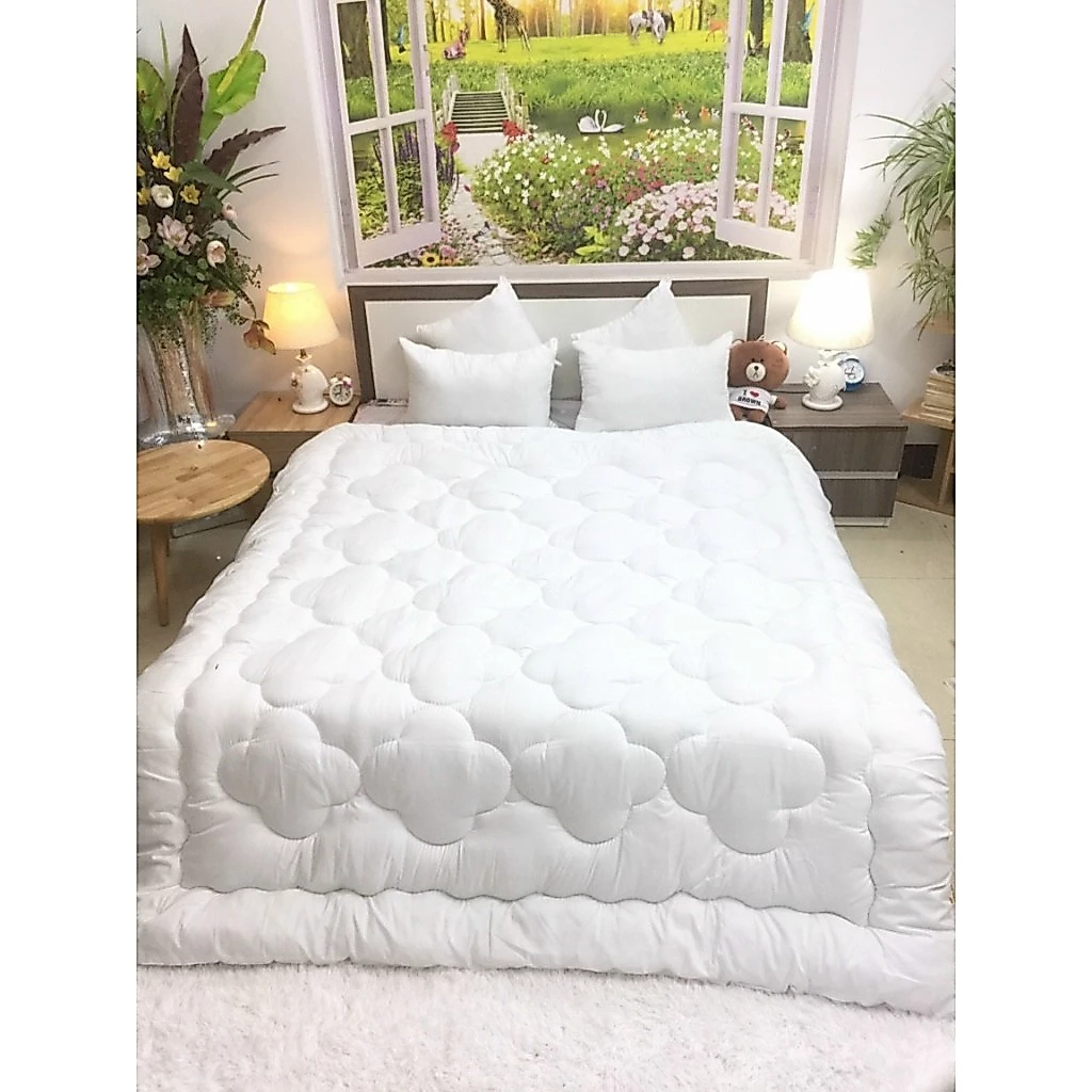 Chăn khách sạn vải phin trần bông dầy dặn kt 2mx2m2 có thể đắp trực tiếp cao cấp
