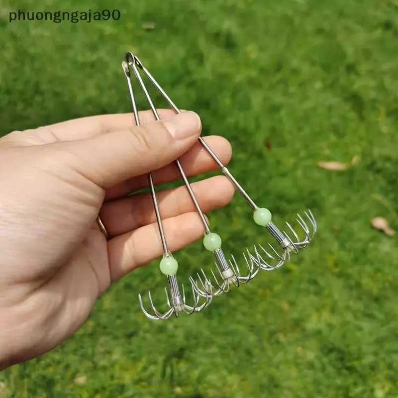 Thép không gỉ hai lớp ô móc mực bạch tuộc câu cá Jig móc